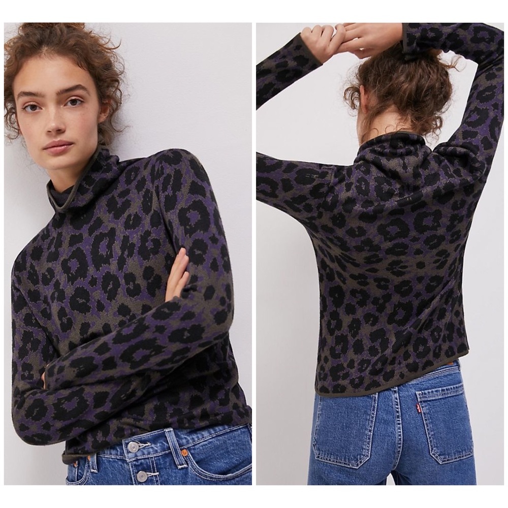 ❌SOLD❌ Anthropologie Leopard Pullover Sweater Lightweight NWT XS